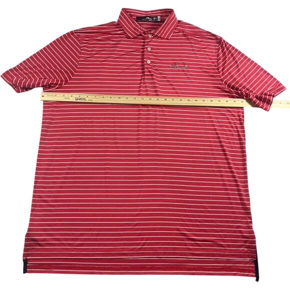 RLX Ralph Lauren - Red - Golf - Sports wear - Men's Red Striped Polo - Size: XL - Picture 6 of 7